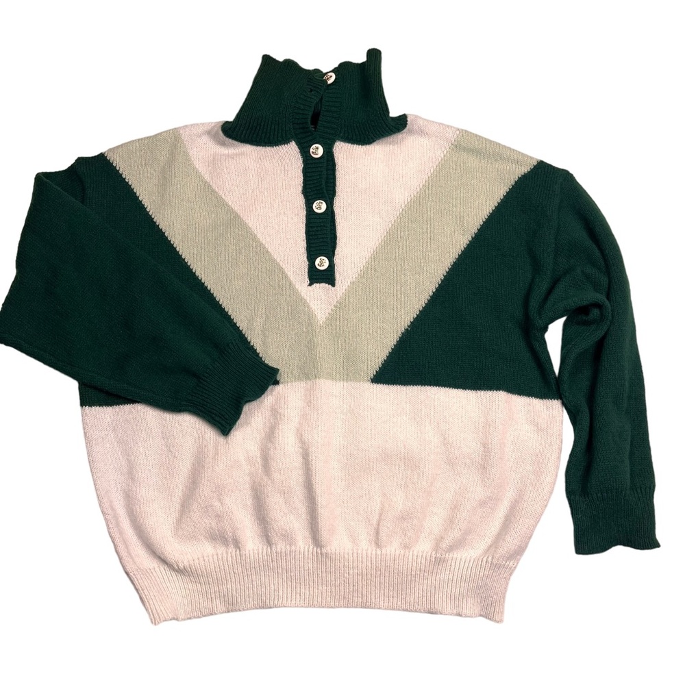 Shein curve y2k style color block sweater